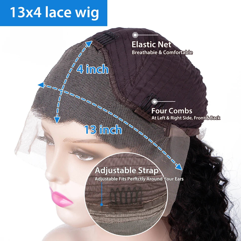 Body Wave 13x4 HD Transparent Lace Front Wig 30 32 Inch Brazilian Wavys 200% High Density Lace Frontal Human Hair Wigs For Women