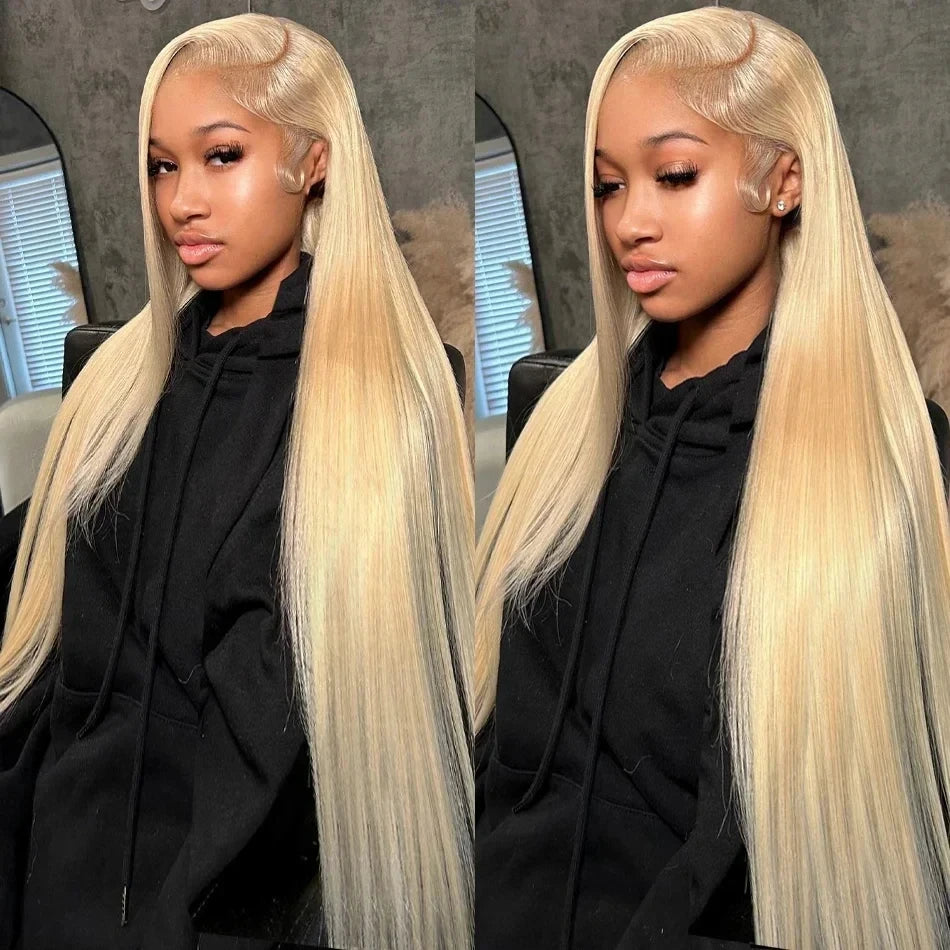 613 Honey Blonde Straight 13x6 Lace Front Human Hair Wigs HD Transparent Brazilian Preplucked 13×4 HD Lace Frontal Wig For Women