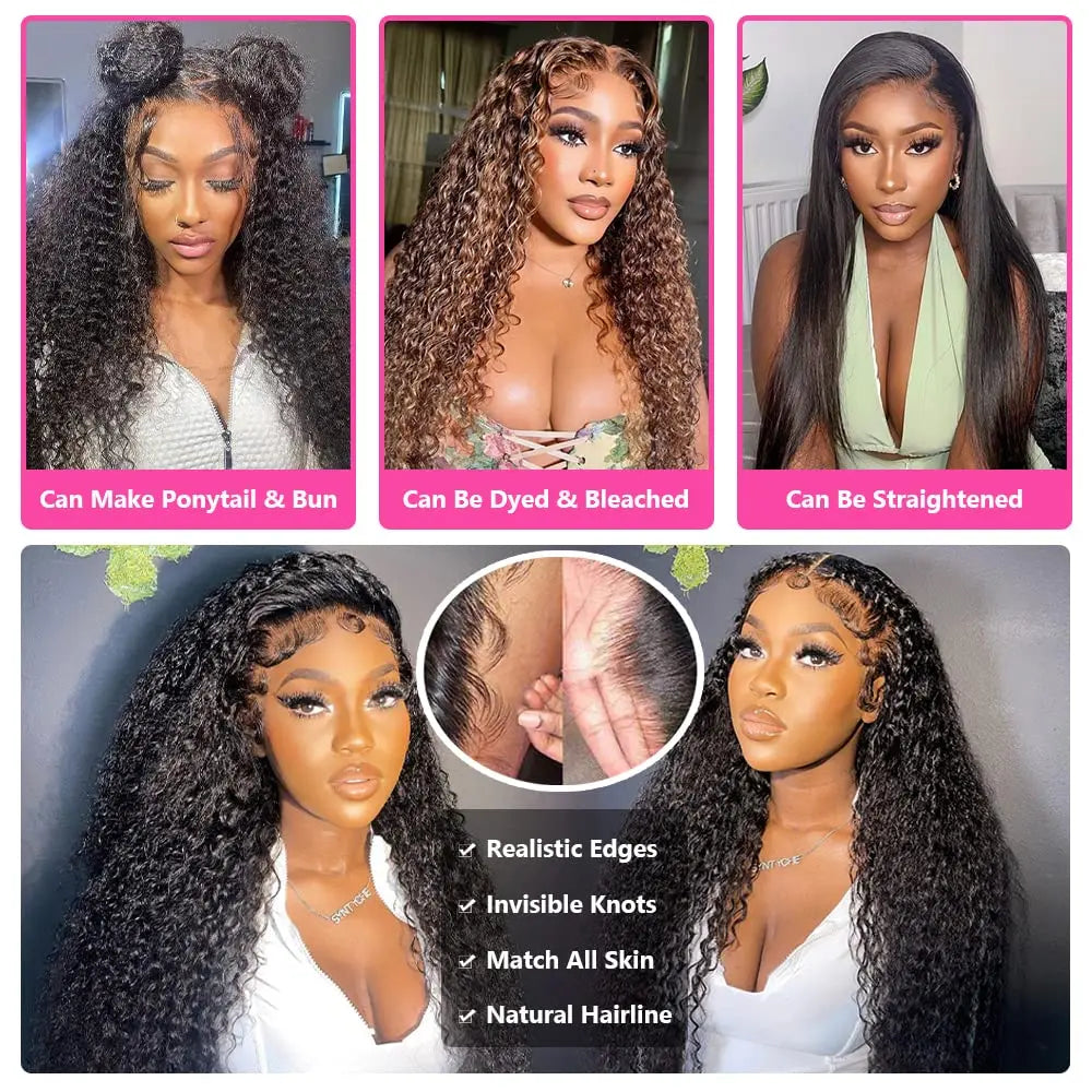 38 inch Deep Wave Wig Human Hair Lace Frontal Wigs 13x4 Transparent Lace Wigs Pre Plucked Wig For Women 6x4 5x5 Lace Closure Wig