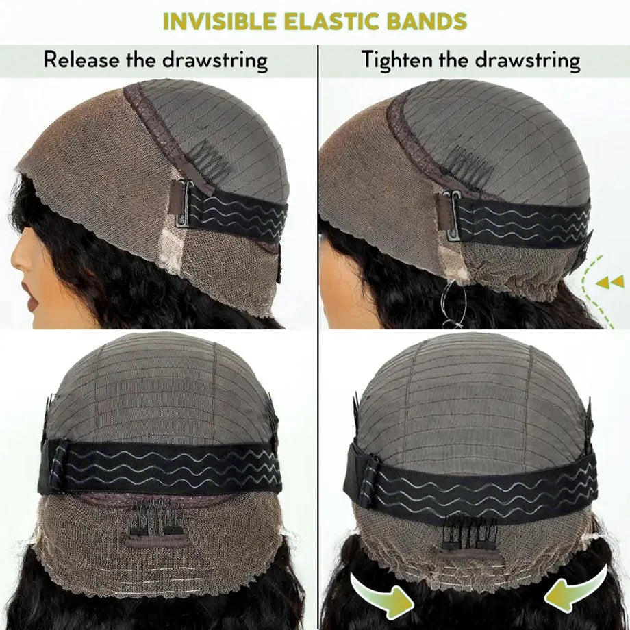 360 Lace Front Wig Human Hair Deep Wave Invisi Strap Snug Fit 360 Transparent HD Lace Frontal Wigs Pre Cut Lace Wig Ossilee