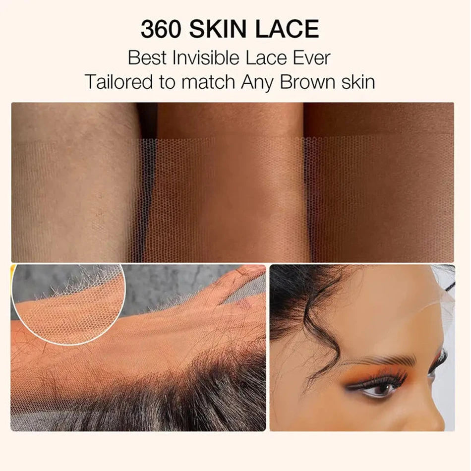 360 Lace Front Wig Human Hair Deep Wave Invisi Strap Snug Fit 360 Transparent HD Lace Frontal Wigs Pre Cut Lace Wig Ossilee
