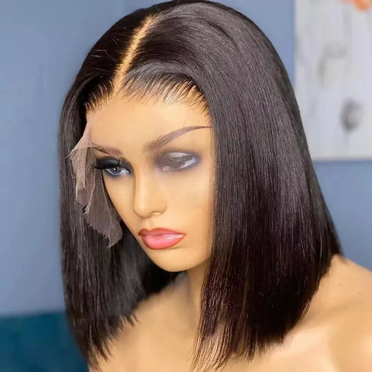 Bone Straight Bob 220% 13x6 Lace Front Human Hair Wigs 13x4 Lace Frontal Wig Transparent 5X5 Lace Closure Brazilian Remy Hair
