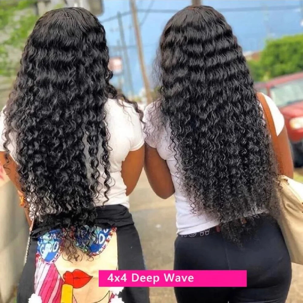 38 inch Deep Wave Wig Human Hair Lace Frontal Wigs 13x4 Transparent Lace Wigs Pre Plucked Wig For Women 6x4 5x5 Lace Closure Wig
