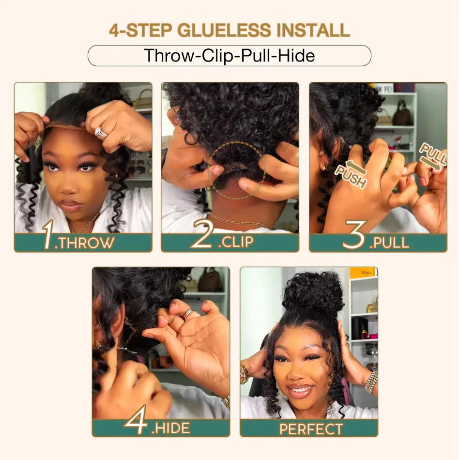 360 Lace Front Wig Human Hair Deep Wave Invisi Strap Snug Fit 360 Transparent HD Lace Frontal Wigs Pre Cut Lace Wig Ossilee