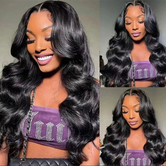 Glueless Wigs Human Hair Pre Plucked Pre Cut Wear Go 5x5 Body Wave HD Lace Closure Wigs Ready to Wear Bleached Knots 200%