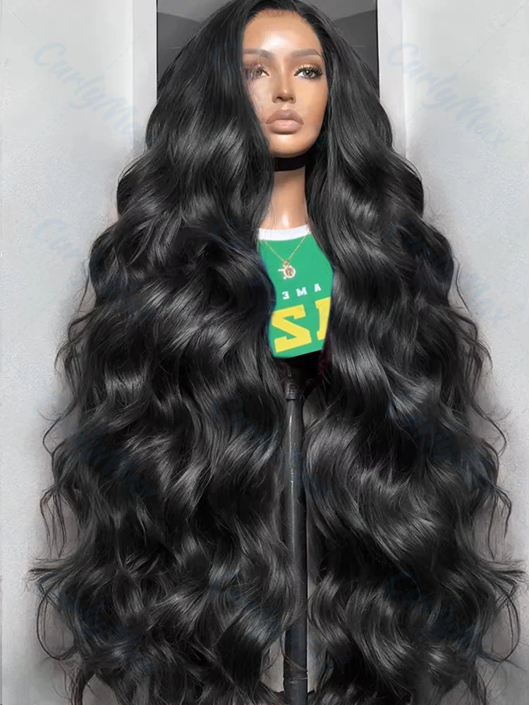 Body Wave 13x4 HD Transparent Lace Front Wig 30 32 Inch Brazilian Wavys 200% High Density Lace Frontal Human Hair Wigs For Women