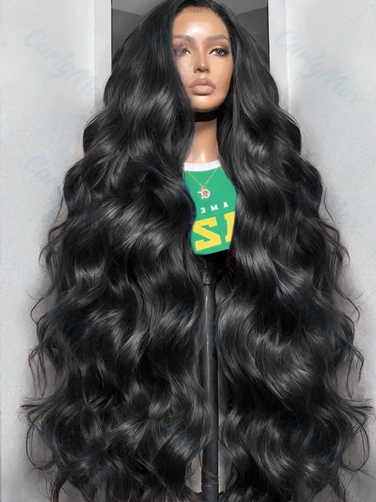 Body Wave 13x4 HD Transparent Lace Front Wig 30 32 Inch Brazilian Wavys 200% High Density Lace Frontal Human Hair Wigs For Women
