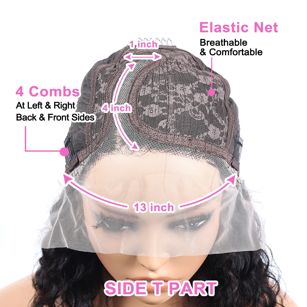 Short Bob Wig Lace Front Human Hair Wigs Deep Wave 13x4 Lace Frontal Wig Short Water Curly 4x4 Lace Closure Deep Curly Bob Wig