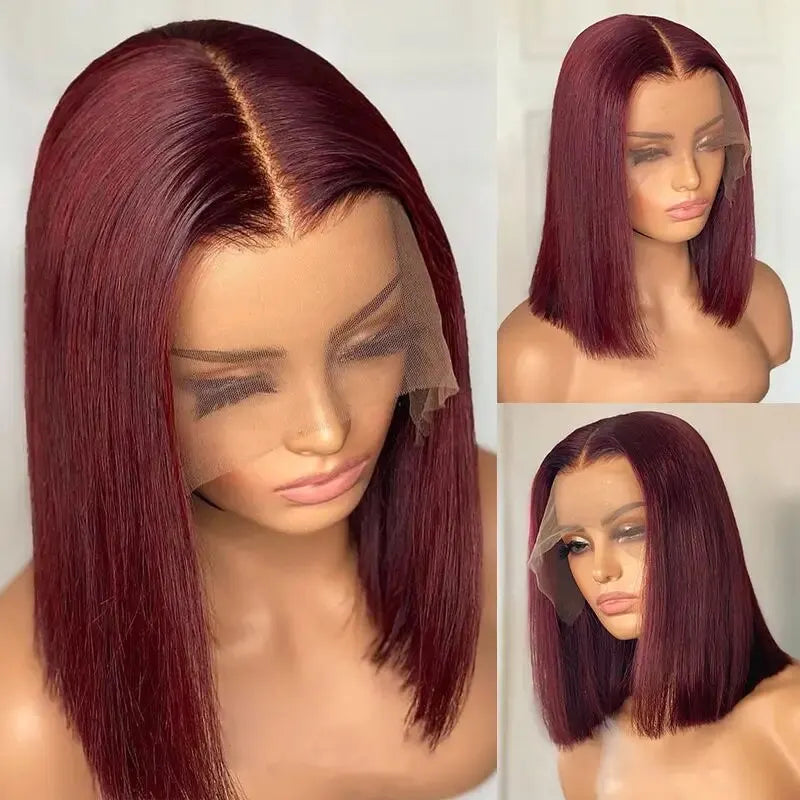 Bone Straight Short Bob Wig  180% Density 13*6*1 T Part Lace Human Hair Wigs For Women  Bob Wig Lace Frontal Wig Human Hair