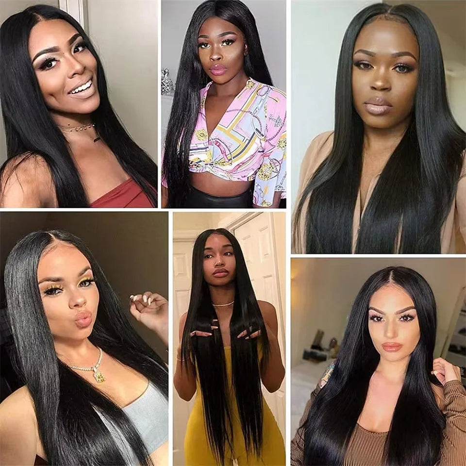 V Part Wigs Human Hair 30 34 Inch Remy Brazilian No Glue Straight Hair Wigs No Leave Out No Glue Upgrade U Part Human Hair Wigs